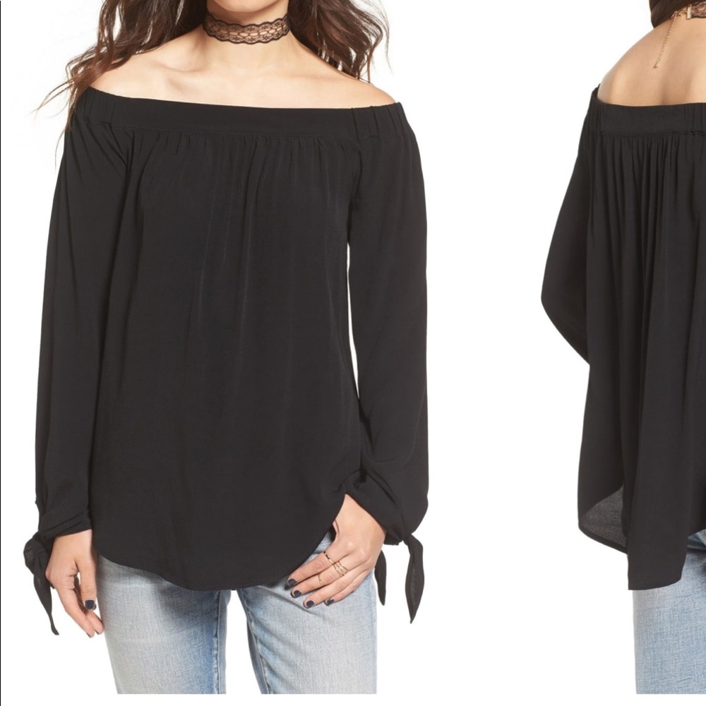 black off shoulder top - worn once like brand new